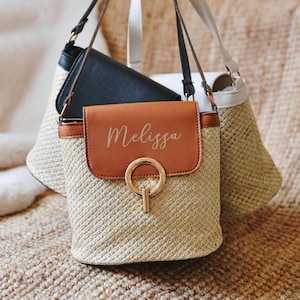 Custom Name Woven Straw Crossbody Bag: Bohemian Shoulder Bag