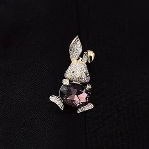 Bunny Brooch Handmade Animal Pin Gift for Her Mothers Day Gift Anniversary Wedding Pin Pendant Brooch Cute Pin Rabbit Brooch Pin for Kids zdjęcie 1