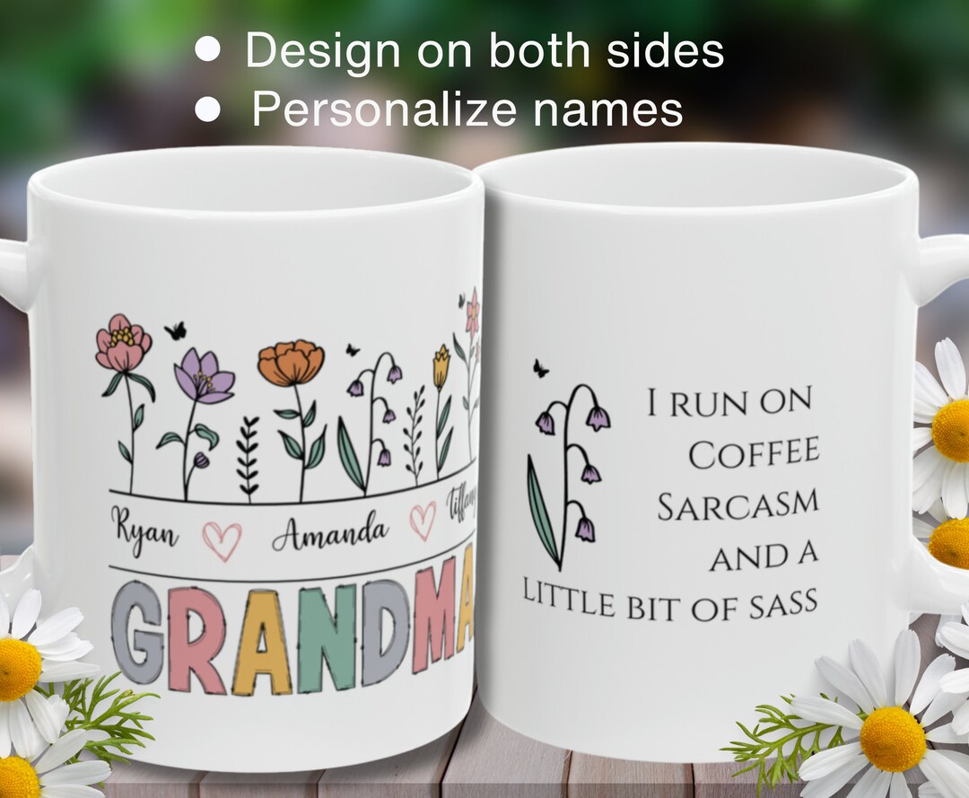 Custom Grandma Mug Personalized Grandmother Coffee Mug Mothers Day Gift