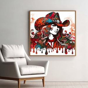 Cowgirl Artwork Poster | Boho Cowgirl Wall Art | Western Matte Art Print | Rustic Farmhouse Decor | Country Western Wall Art | Cowboy Core