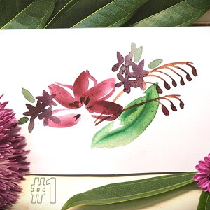 Cartão floral 4"x6" em branco dentro