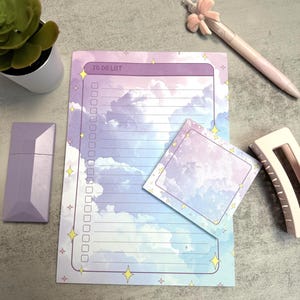 Starry Cloud To-Do List Notepad (A5) – Aesthetic, dreamy, fantasy-inspired daily checklist, ADHD friendly, task list, cute memo pad, fantasy