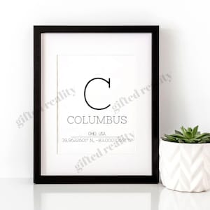 Columbus, Ohio Art [INSTANT DOWNLOAD] | Columbus Ohio, 614, Columbus Ohio decor, home decor, apartment decor, print, wall art, sign, poster