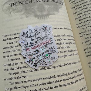 Mist Thief-inspired sticker | holographic, glitter, quote, bookish, fantasy, lj Andrews, ever king, ever seas, monster, book, morally grey
