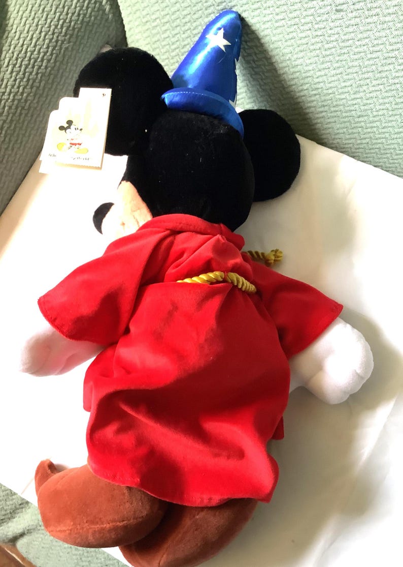 Vintage Disney Mickey Mouse Fantasia Sorcerer 20 inch tall Plush with Tags image 2
