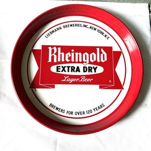 Vintage Rheingold Beer Tray Extra Dry Lager Liebmann Brewery New York