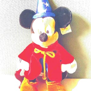 Vintage Disney Mickey Mouse Fantasia Sorcerer 20 inch tall Plush with Tags image 1