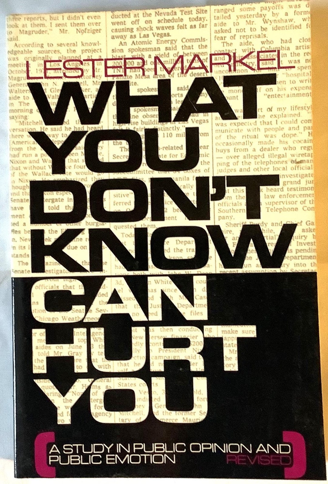 What You Don't Know Can Hurt You A Study of Public Opinion 1972 Etsy