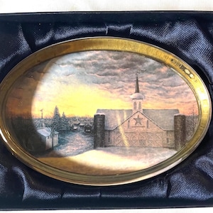 Vintage Acryl Briefbeschwerer mit Bild von Star Barn Lancaster Pennsylvania
