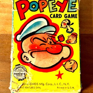 1960s Popeye Card Game 20 Popeye Cards and 12 Flash Cards.