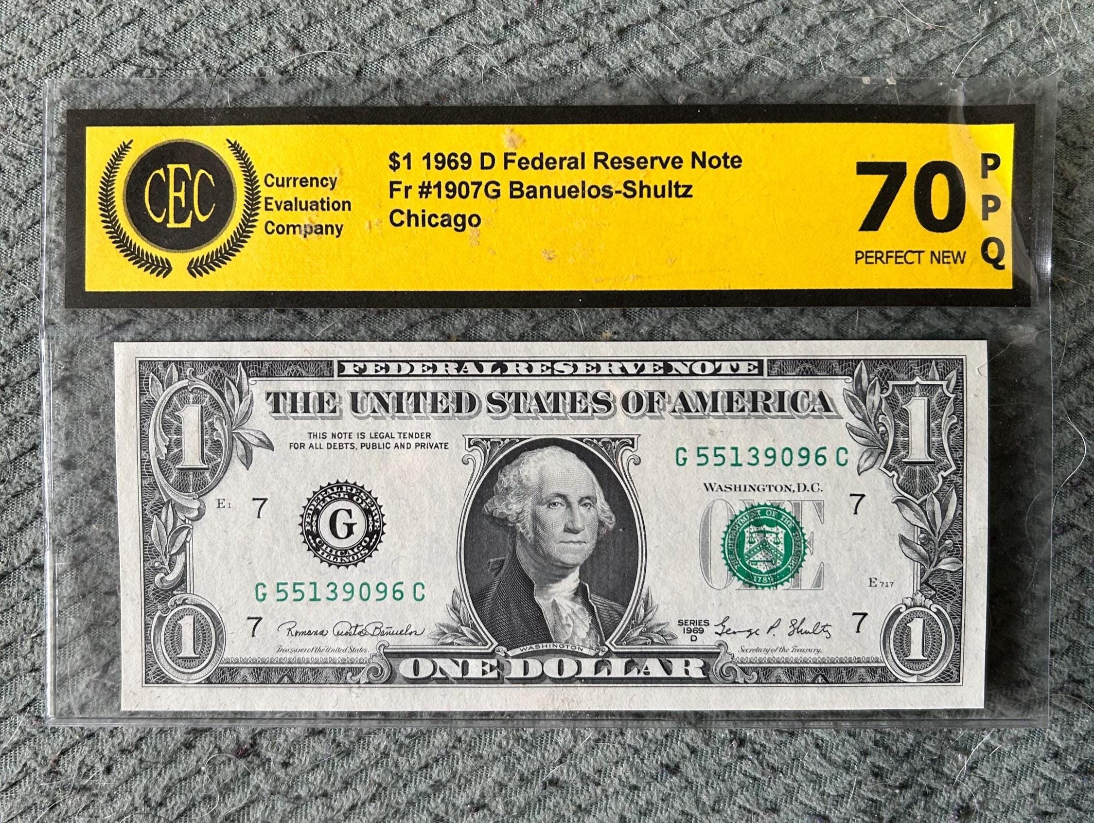 1969-D 1 ドル連邦準備券 CEC 70 PPQ - Etsy 日本