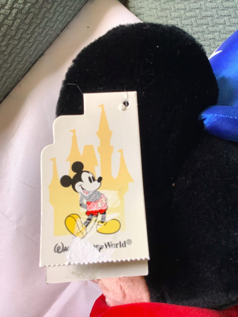Vintage Disney Mickey Mouse Fantasia Sorcerer 20 inch tall Plush with Tags image 4