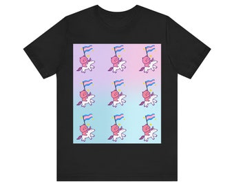 Cute Transgender Pride Shirt With Cat Holding Trans Flag