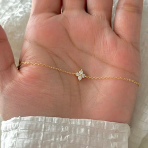 Dainty Clover Bracelet | Four Leaf Clover Bracelet | 18k Gold Plated Bracelet | Gift for Her | Minimalist Bracelet | Dainty Bracelet