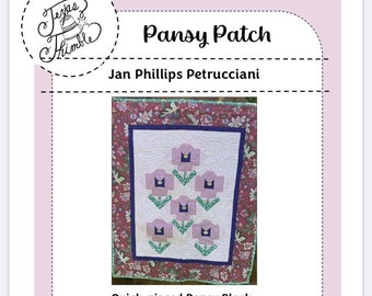 Patron de courtepointe Pansy Patch : Instructions de couture faciles (Patron PDF)