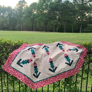 Quick Pieced Posies: Quilt block, Digital Pattern, Bluebonnets, Indian Paintbrush, Hyacinth, Lilac, Yucca, Christmas Cactus image 6