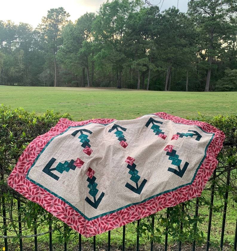 Quick Pieced Posies: Quilt block, Digital Pattern, Bluebonnets, Indian Paintbrush, Hyacinth, Lilac, Yucca, Christmas Cactus image 6