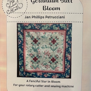 Geranium Star Quilt Pattern, Easy Sewing Instructions (PDF Download)
