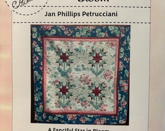 Mönster för quilt med pelargonstjärna, enkla sömnadsinstruktioner (PDF-nedladdning)
