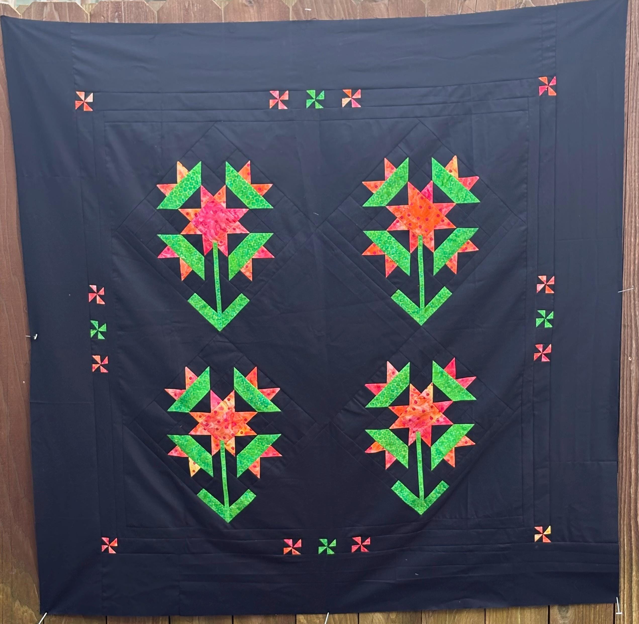 Geranium Quilt Pattern Geranium Star Quilt Pattern: Easy Sewing Instructions (PDF Download) - Etsy