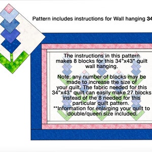 Quick Pieced Posies: Quilt block, Digital Pattern, Bluebonnets, Indian Paintbrush, Hyacinth, Lilac, Yucca, Christmas Cactus image 3