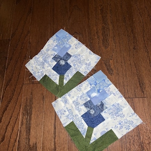 Quick Pieced Posies: Quilt block, Digital Pattern, Bluebonnets, Indian Paintbrush, Hyacinth, Lilac, Yucca, Christmas Cactus image 8