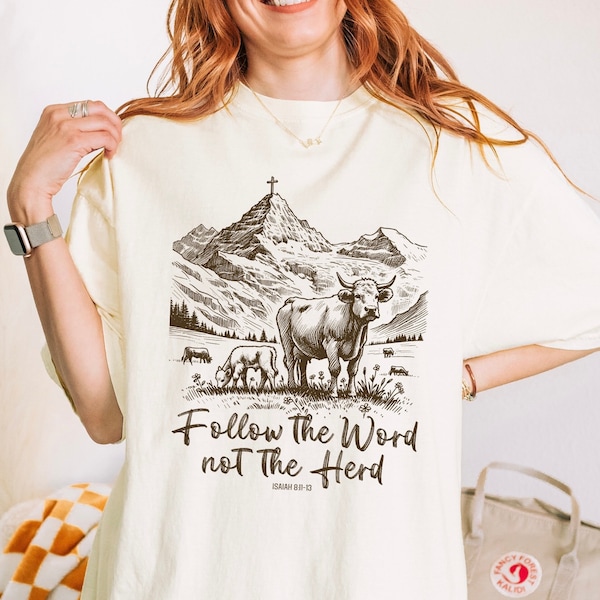 Follow The Word Not The Herd Shirt, Religious Shirts, Isaiah 8:11 13, Funny Christian Shirts, Bible Verse Shirt, Western Tee, Religious Gift