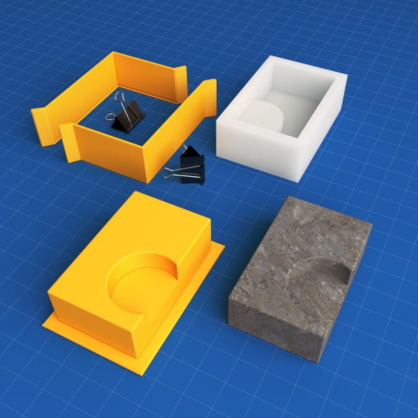 Print 3D STL files to create your own silicone mold for a concrete or plaster candle holder or ornament