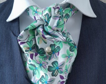 Cravate Ascot en coton, cravate formelle, cravate de jour, cravate de mariage, lavallière, foulard, accessoires de costume