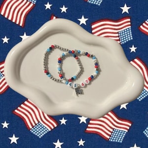 Donald Trump 45 / 47 President Stackable Bracelet Set