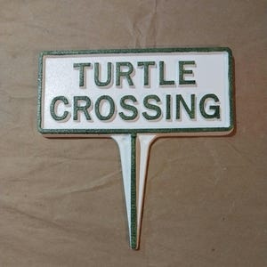 Cast Aluminum Turtle Crossing Sign