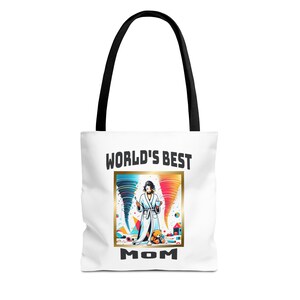 Die beste Mama der Welt Tragetasche - Muttertagsgeschenk mit Kaffee & Kinder Design, ideal für vielbeschäftigte Mütter, perfektes Geschenk von Tochter, Ehemann oder Sohn