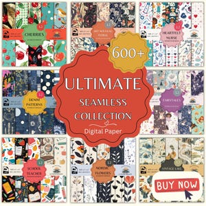 Seamless Pattern Bundle | Whole Shop | 600+ Digital Papers & Growing | Lifetime Access | Commercial Use