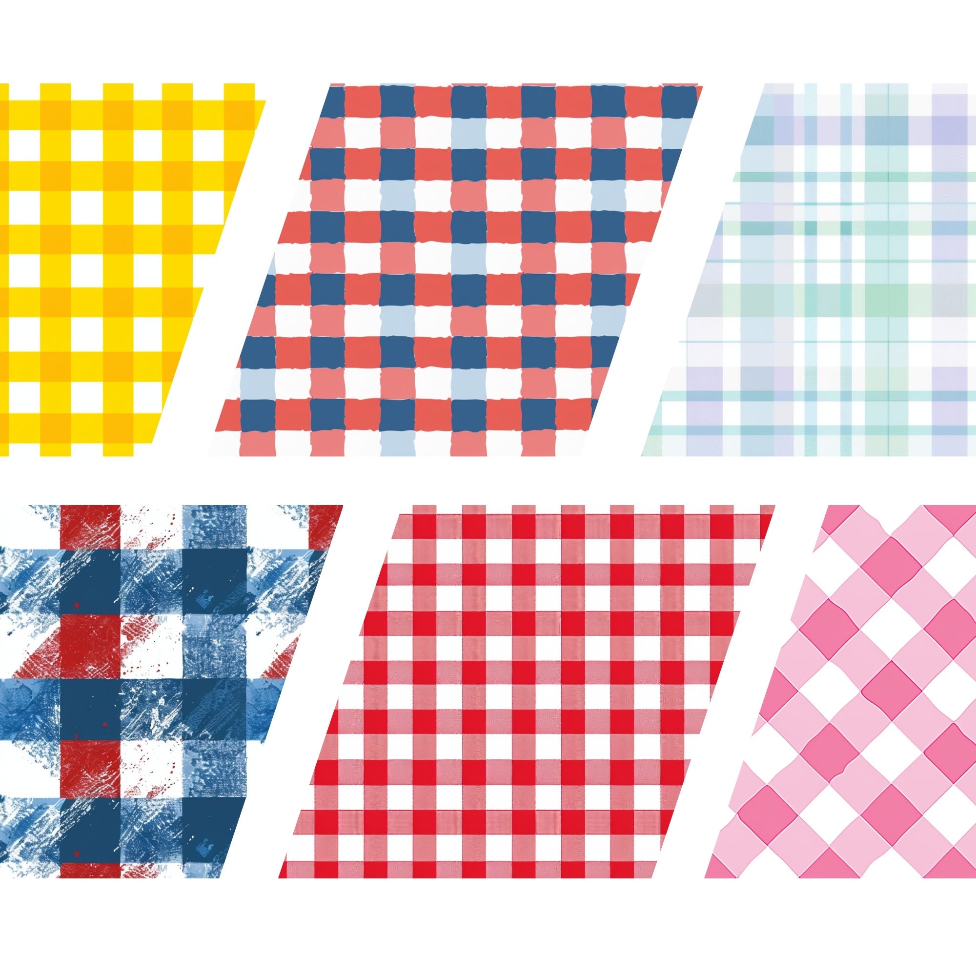 Picnic Pattern Ripped Paper Summer Picnic Seamless Patterns - 12 Digital Download Jpegs - Gingham ...