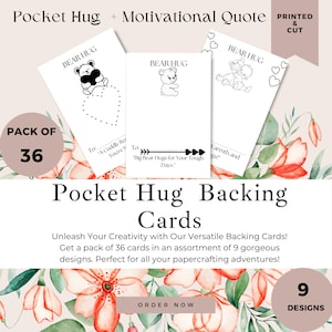 Bear Hugs Pocket Hug Cards / Confezione da 36 / Cartoline di qualità per inviare amore / Idea regalo perfetta