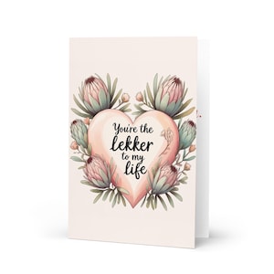 Biglietto d'auguri "Sei il Lekker della mia vita" - Biglietto per la festa della mamma sudafricana / Biglietto d'auguri Protea Afrikaans / Biglietto divertente e sentito per la mamma