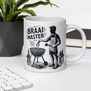 Mug Braai Master - Cadeau barbecue sud-africain pour lui, tasse à café Grill Master, cadeau Braai King, céramique 11 oz/15 oz/20 oz