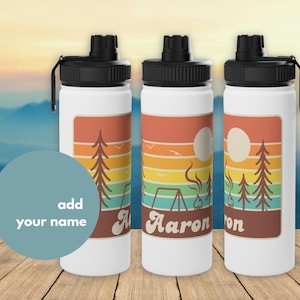 Personalized Hiking Water Bottle - Double-Wall Stainless Steel - 18oz/32oz - Perfect Outdoors Enthusiast Gift