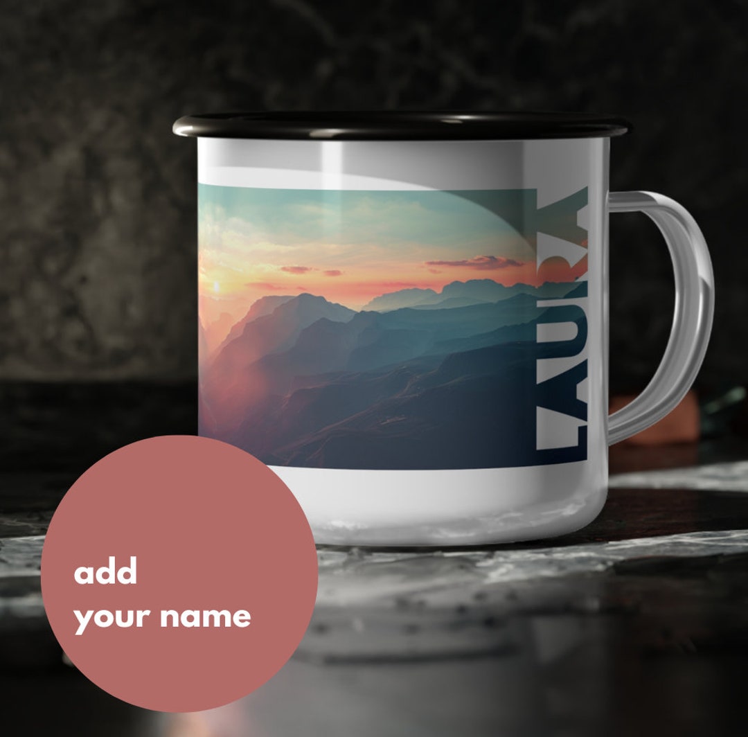 Personalized Retro Parks Enamel Camp Cup Sturdy Camper's Coffee Mug