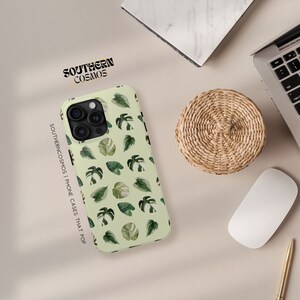 Plant Lover Leaf Pattern Glossy Phone Case for iPhone