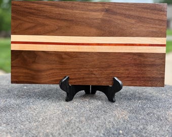 Housewarming Gift Cutting Board | Walnut Maple Padauk Hardwood | Handcrafted Edge Grain | Custom Size | Veteran Made in Kansas City