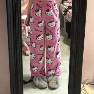 Sanrio Hello Kitty Pajamas Pants Happy Halloween Flannel Women