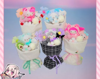 Handmade Hello Kitty Bouquet - Sanrio Plush, Hello Kitty Plush, Birthday Gift Bouquet, Hello Kitty Clothes, Cute, Sanrio/Cinnamoroll/Kuromi