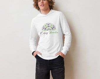 F*cking Breathe Hooded long-sleeve tee