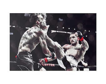 UFC 274 MMA Legends Clash Lightweight: Tony Ferguson vs. Michael Chandler KO Kick - Canvas Wall Art Decor