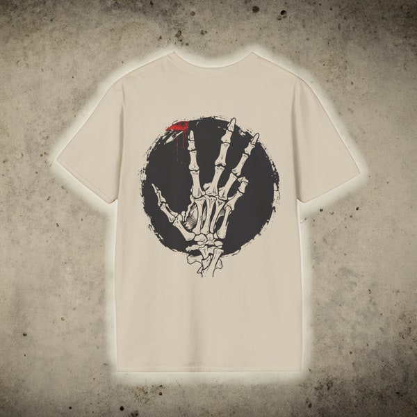 Grim Reacher Skeleton Hand Unisex T-Shirt - Halloween Tee, Skeleton Shirt, Skeleton Hand Shirt, Skeleton Hand Tee, Skater Tee, Vintage Tee