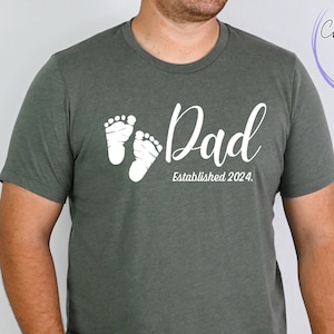 Personalised Father&#39;s Day Shirt PNG File | Custom Dad Established Year | New dad PNG | Dad 2024 | Dad Est | PNG File | Diy Gift for Dad