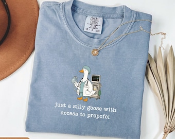 Comfort Colors Goose Anesthesiology Shirt, Funny CRNA Sweatshirt, Propofol CRNA Medical Shirt, Anesthesia Machine Tee Nurse Anesthetist Gift