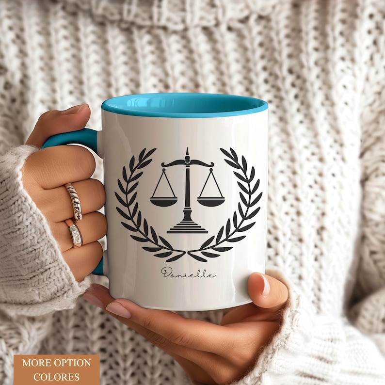 minimalist funny law mug for courtroom humor or legal office decor
