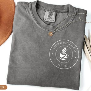 “Custom Coffee Shop Logo Pocket Shirt for Baristas – Personalized Cafe Staff Uniform Tee for Small Coffee Businesses”
